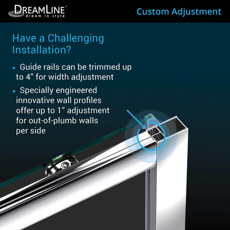DreamLine Infinity-Z 30 in. D x 60 in. W x 76 3/4 in. H Clear Sliding Shower Door in Brushed Nickel, Center Drain and Wall Kit