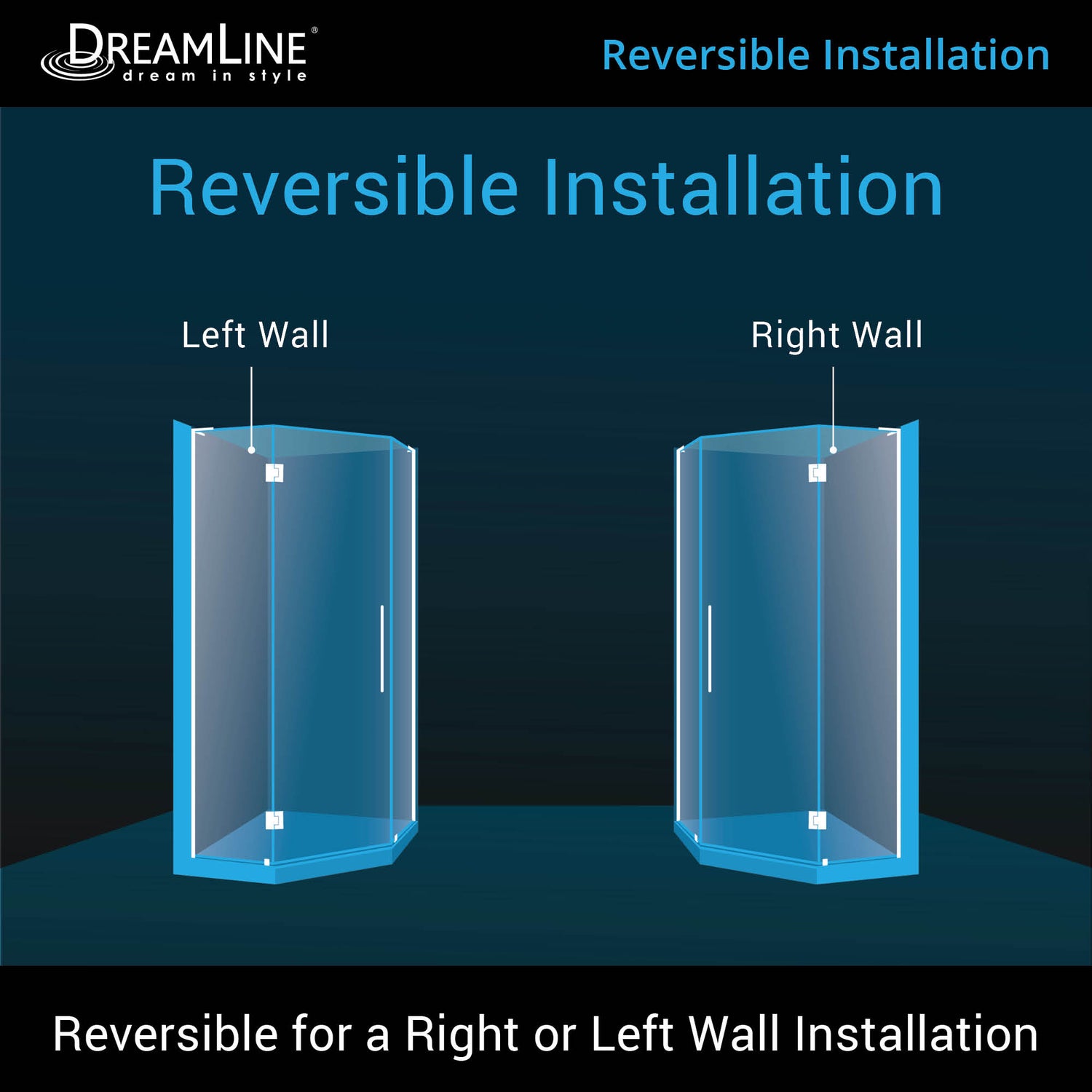 DreamLine Prism Plus 34 in. x 72 in. Frameless Neo-Angle Hinged Shower Enclosure in Brushed Nickel