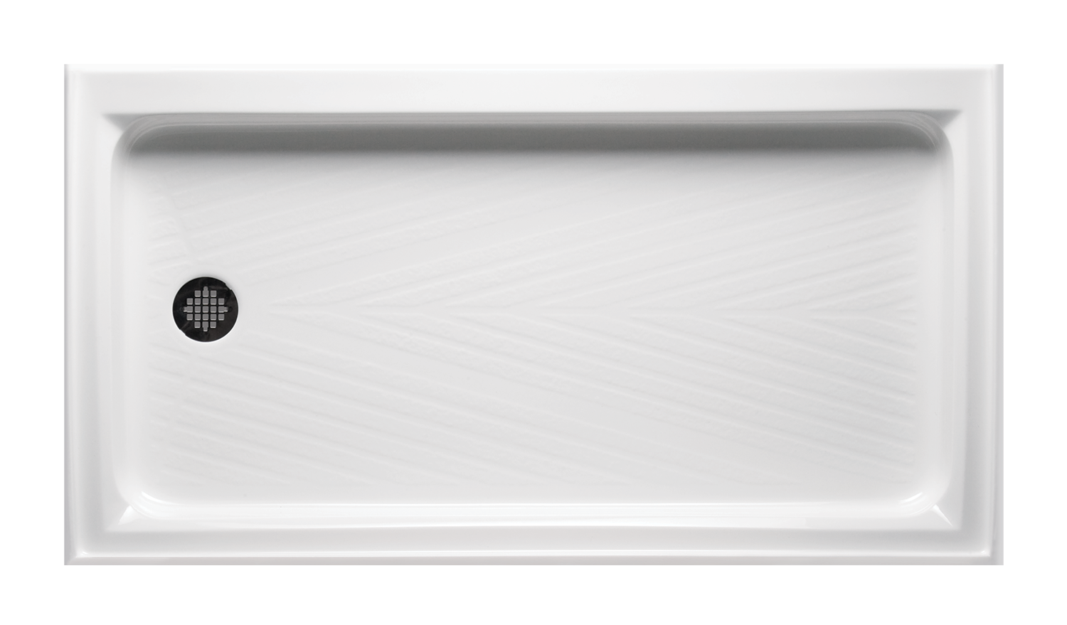 Americh A6032EL-BI 60" x 32" End Drain Left Shower Base - Biscuit