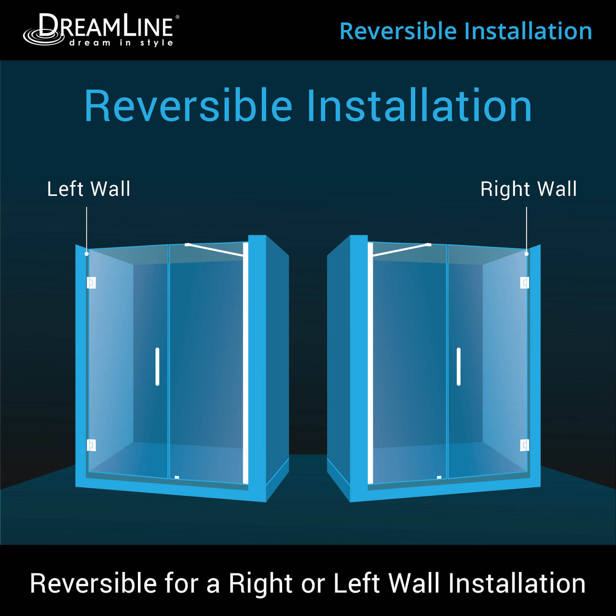 DreamLine Unidoor 57-58 in. W x 72 in. H Frameless Hinged Shower Door with Support Arm in Satin Black