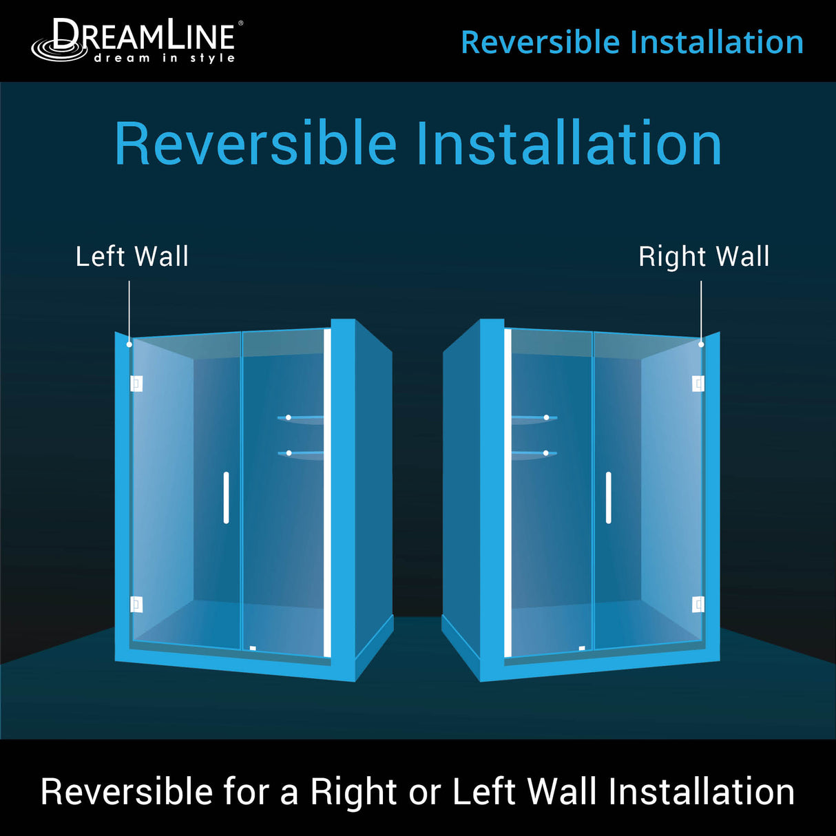 DreamLine Unidoor 48-49 in. W x 72 in. H Frameless Hinged Shower Door with Shelves in Brushed Nickel