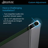 DreamLine Unidoor-X 30 in. W x 72 in. H Frameless Hinged Shower Door in Chrome