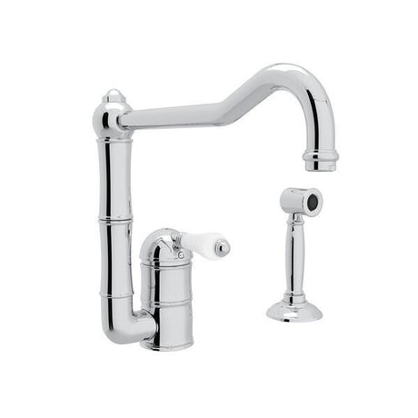 Acqui® Extended Spout Kitchen Faucet With Side Spray Polished Chrome PoshHaus