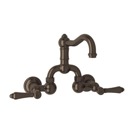 Acqui® Wall Mount Bridge Lavatory Faucet With Column Spout Tuscan Brass PoshHaus