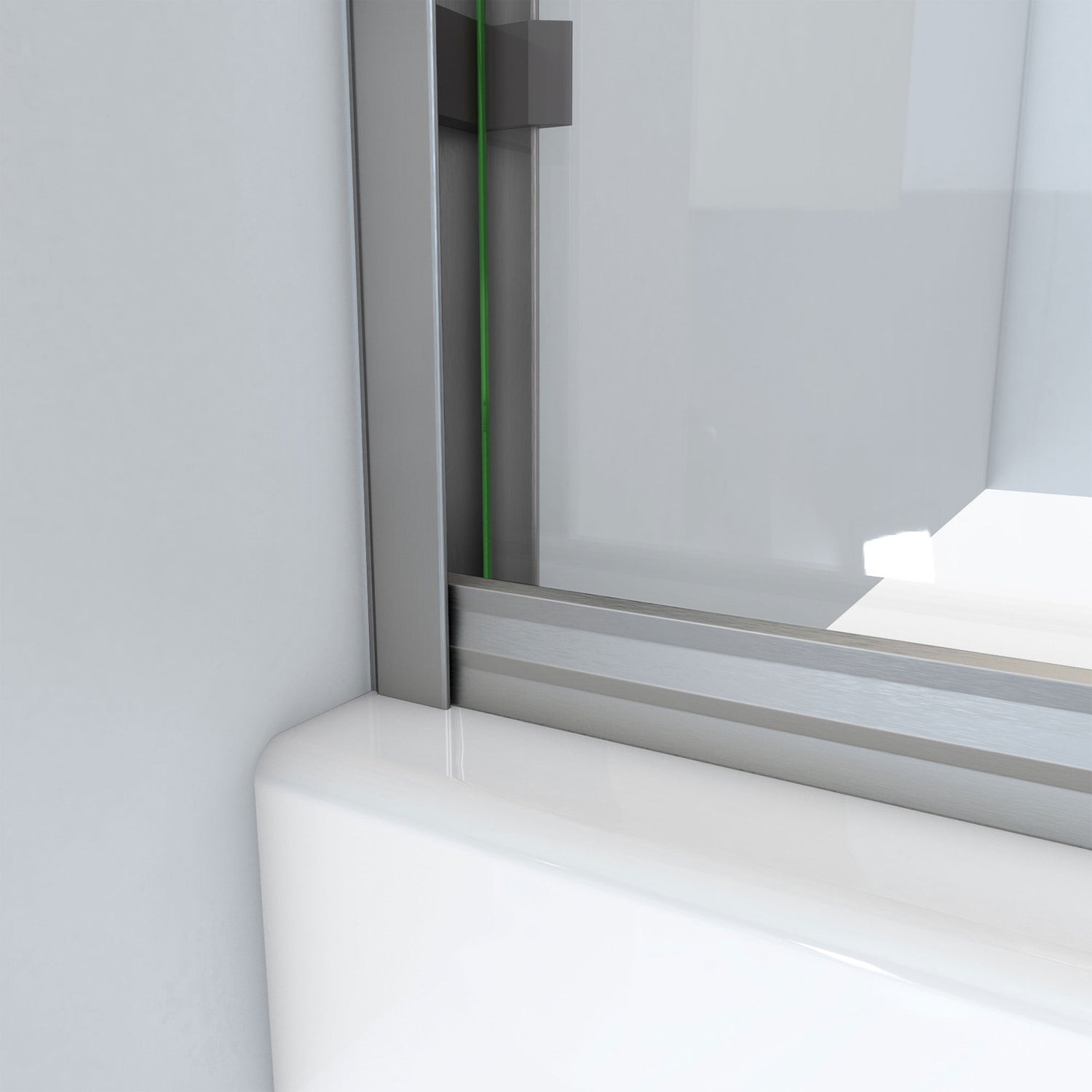 DreamLine Alliance Pro BG 56-60 in. W x 70 3/8 in. H Semi-Frameless Sliding Shower Door in Brushed Nickel and Clear Glass