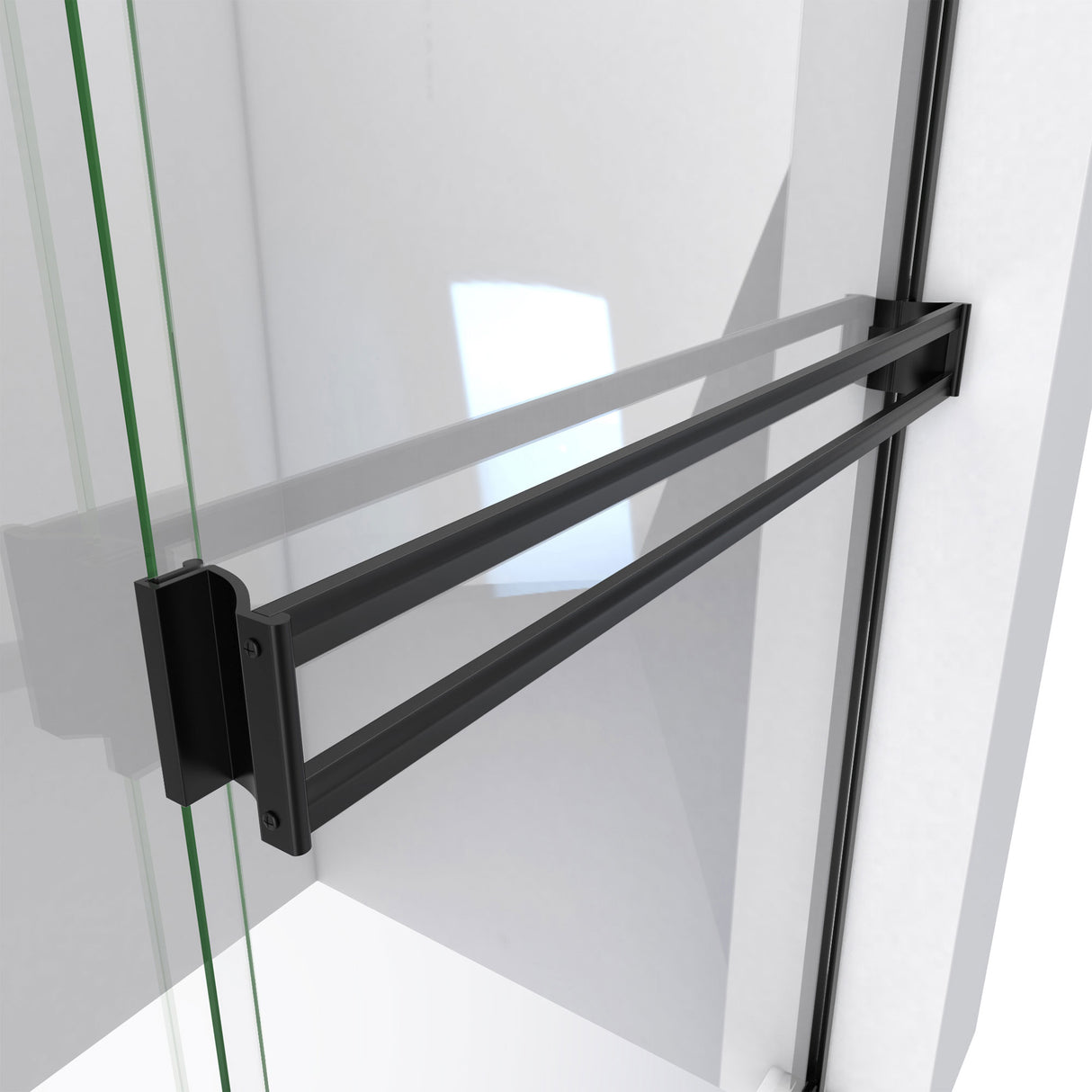 DreamLine Alliance Pro BG 56-60 in. W x 70 3/8 in. H Semi-Frameless Sliding Shower Door in Satin Black and Clear Glass
