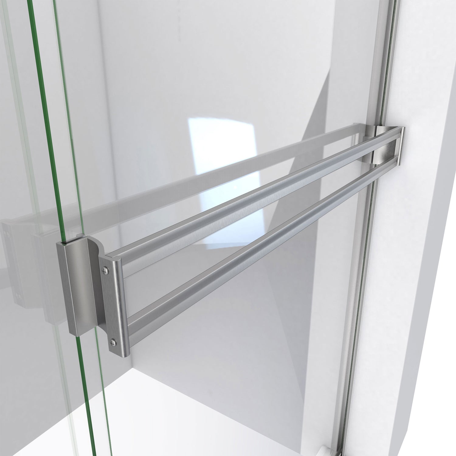 DreamLine Alliance Pro BG 56-60 in. W x 70 3/8 in. H Semi-Frameless Sliding Shower Door in Brushed Nickel and Clear Glass