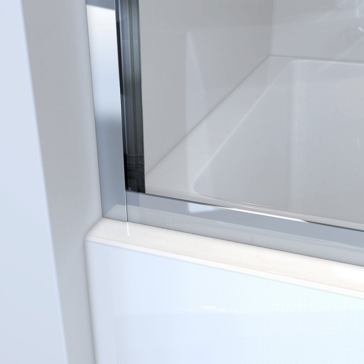 DreamLine Alliance Pro LT 56-60 in. W x 57 3/8 in. H Semi-Frameless Bypass Sliding Tub Door in Satin Black and Clear Glass