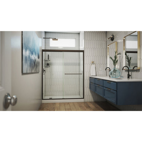 DreamLine Alliance Pro 56-60 in. W x 76 3/8 in. H Semi-Frameless Bypass Sliding Shower Door in Oil Rubbed Bronze and Clear Glass