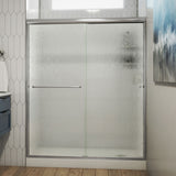 DreamLine Alliance Pro 56-60 in. W x 76 3/8 in. H Semi-Frameless Bypass Sliding Shower Door in Brushed Nickel and Rain Glass