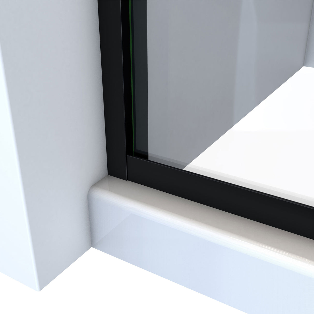 DreamLine Alliance Pro HV 56-60 in. W x 76 1/2 in. H Semi-Frameless Sliding Shower Door in Satin Black and Clear Glass