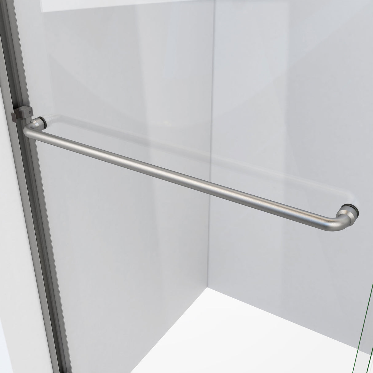DreamLine Alliance Pro HV 56-60 in. W x 70 1/2 in. H Semi-Frameless Sliding Shower Door in Brushed Nickel and Clear Glass