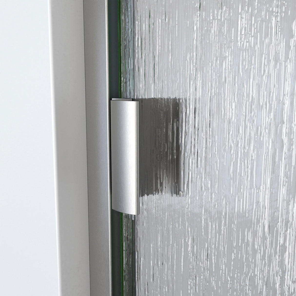 DreamLine Alliance Swing BG 30 - 31 in. W x 69 in. H Semi-Frameless Swing Shower Door in Brushed Nickel and Rain Glass