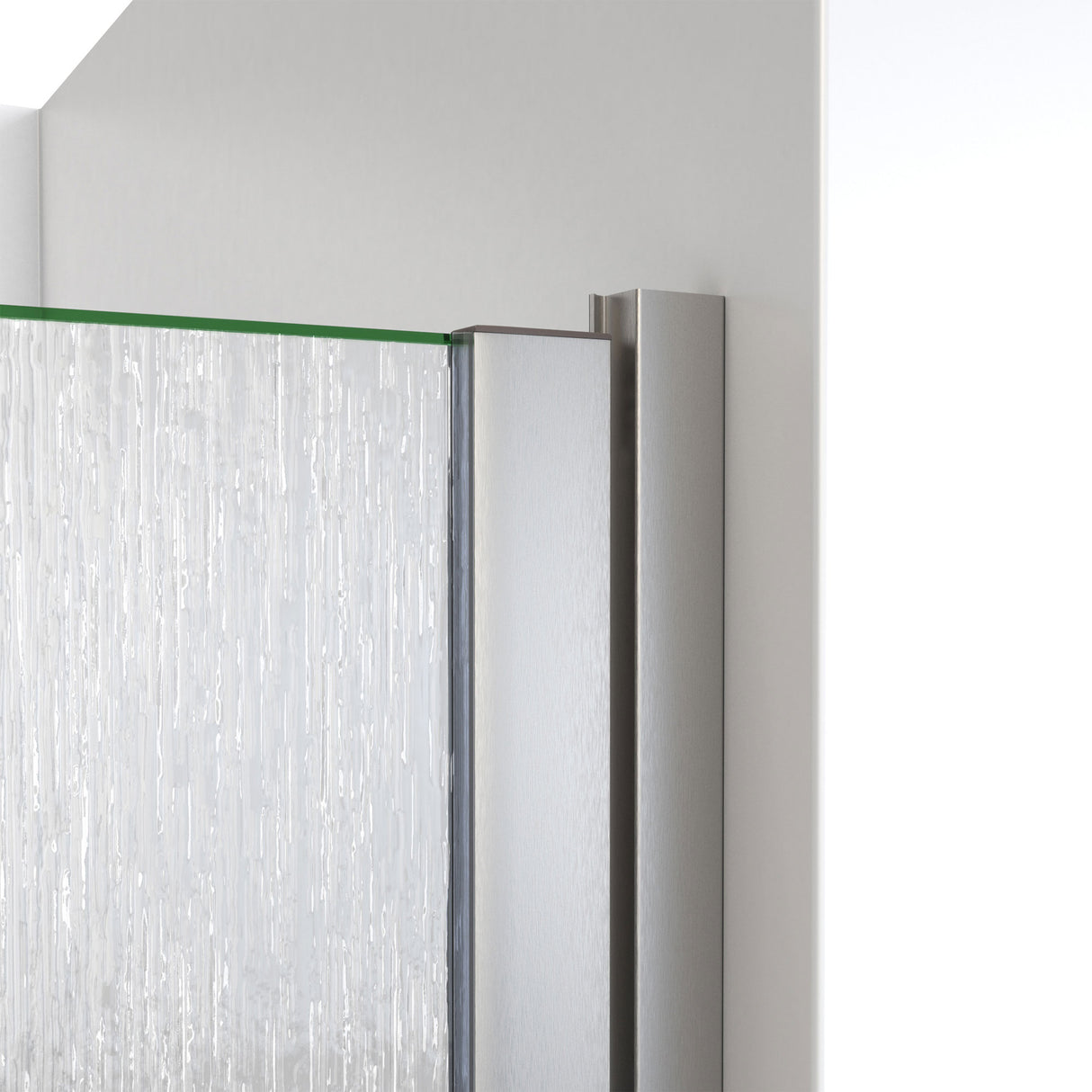DreamLine Alliance Swing BG 30 - 31 in. W x 69 in. H Semi-Frameless Swing Shower Door in Brushed Nickel and Rain Glass