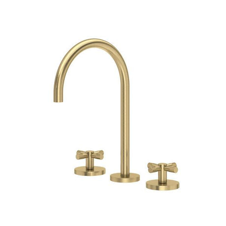 Amahle™ Widespread Lavatory Faucet With C-Spout Antique Gold PoshHaus