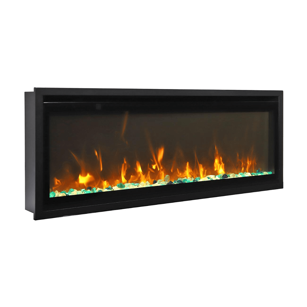 Amantii SYM-SLIM-42 Symmetry Xtraslim Smart Electric  -42" WiFi Enabled Fireplace, Featuring a  MultiFunction  Remote Control, Multi Speed Flame Motor