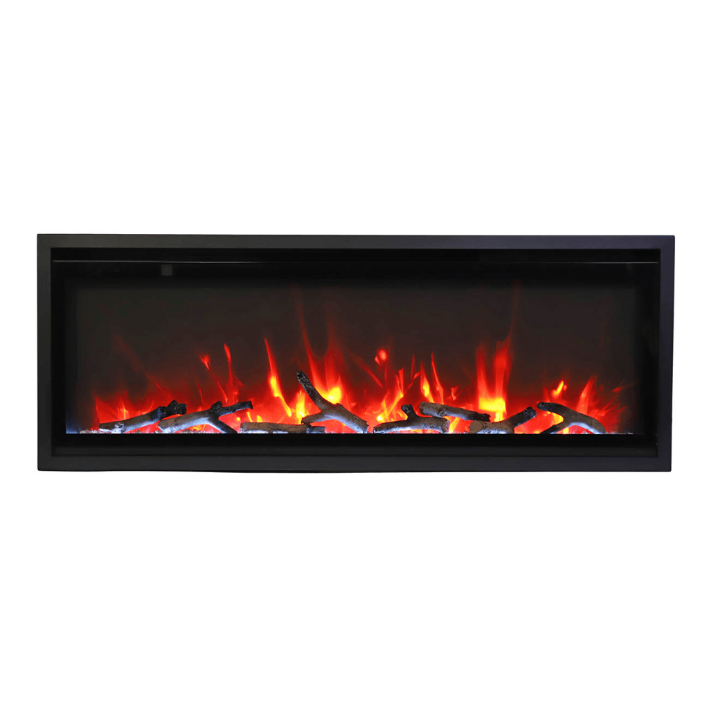 Amantii SYM-SLIM-50 Symmetry Xtraslim Smart Electric  -50" WiFi Enabled Fireplace, Featuring a  MultiFunction  Remote Control, Multi Speed Flame Motor