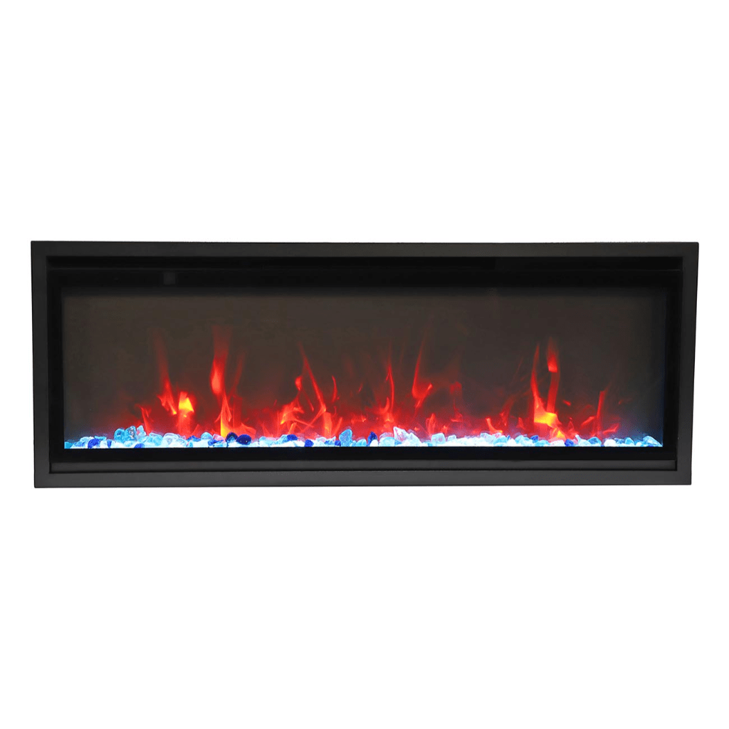 Amantii SYM-SLIM-60 Symmetry Xtraslim Smart Electric  -60" WiFi Enabled Fireplace, Featuring a  MultiFunction  Remote Control, Multi Speed Flame Motor