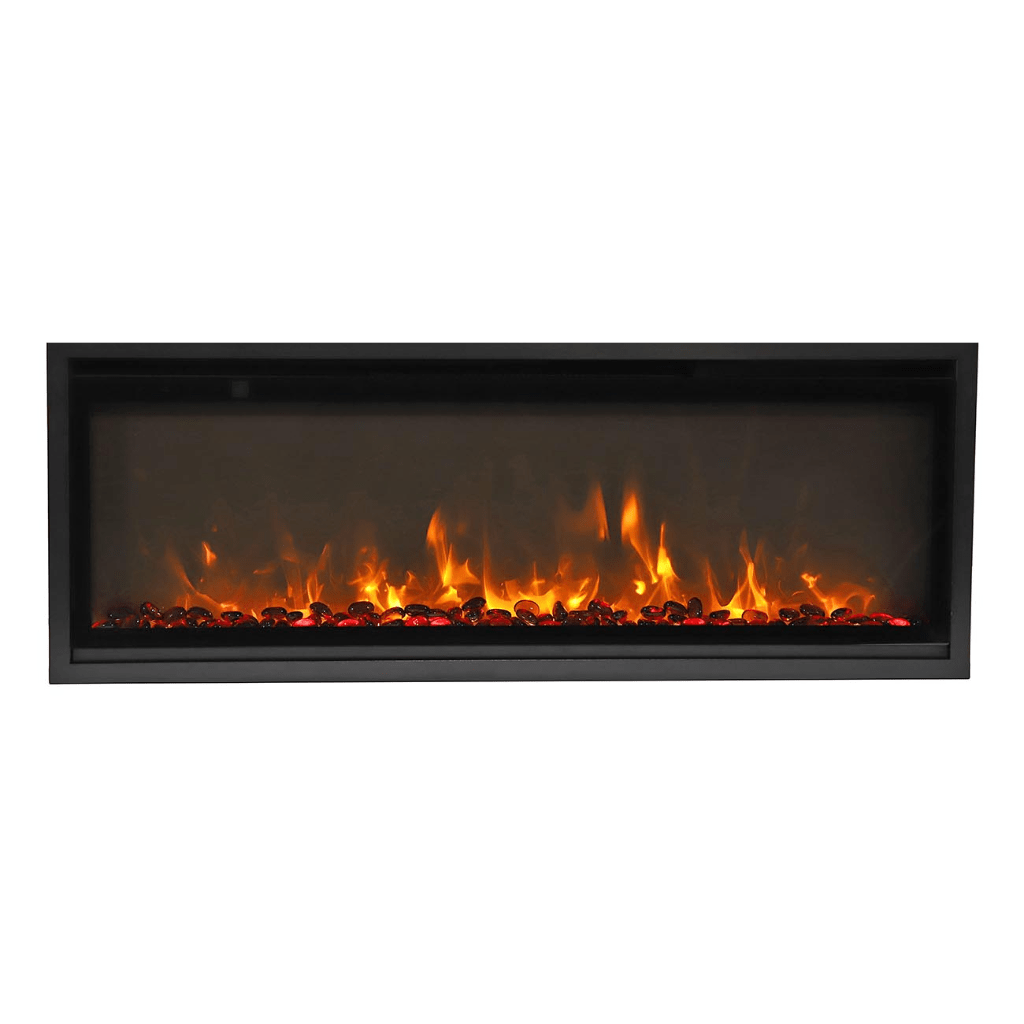 Amantii SYM-SLIM-60 Symmetry Xtraslim Smart Electric  -60" WiFi Enabled Fireplace, Featuring a  MultiFunction  Remote Control, Multi Speed Flame Motor