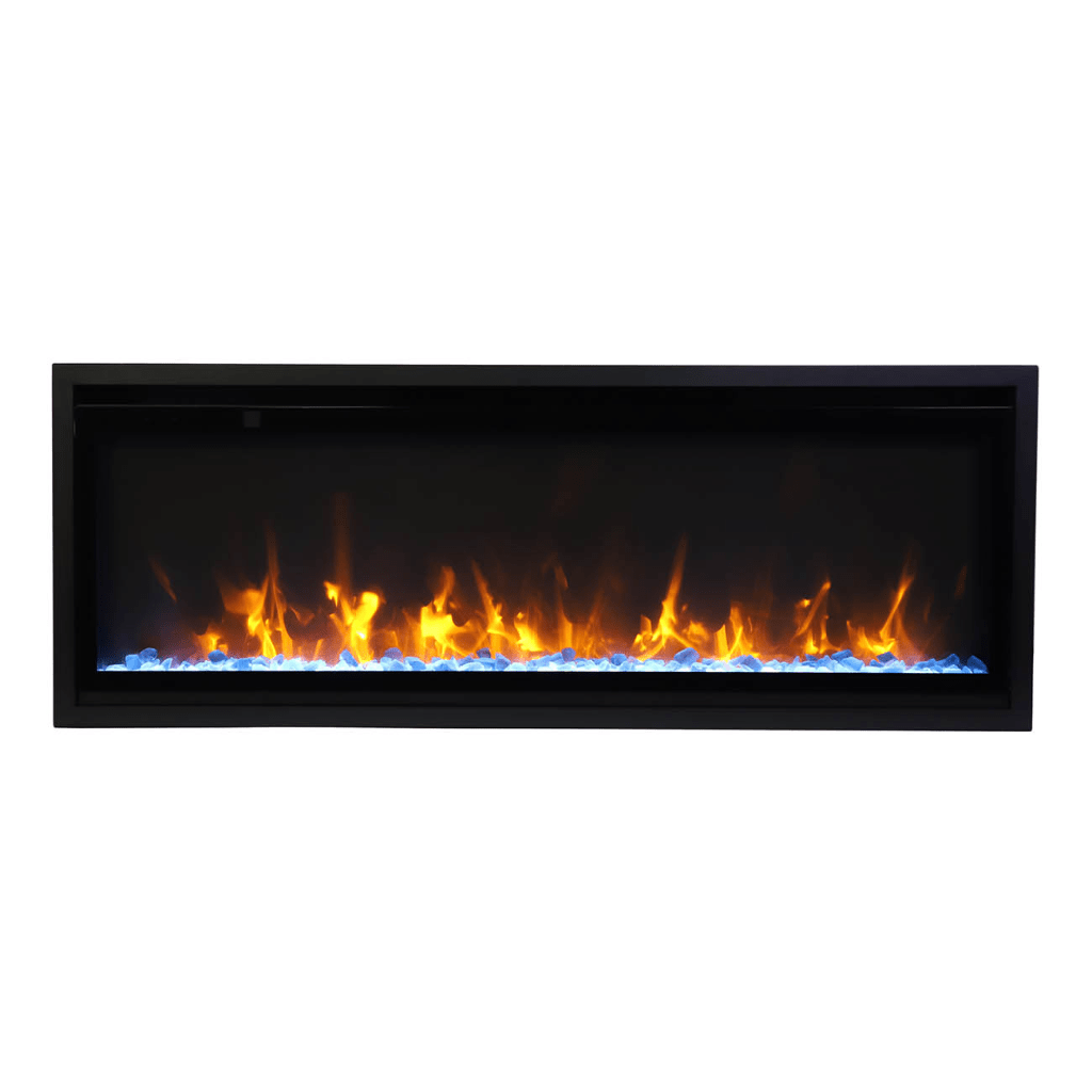 Amantii SYM-SLIM-60 Symmetry Xtraslim Smart Electric  -60" WiFi Enabled Fireplace, Featuring a  MultiFunction  Remote Control, Multi Speed Flame Motor