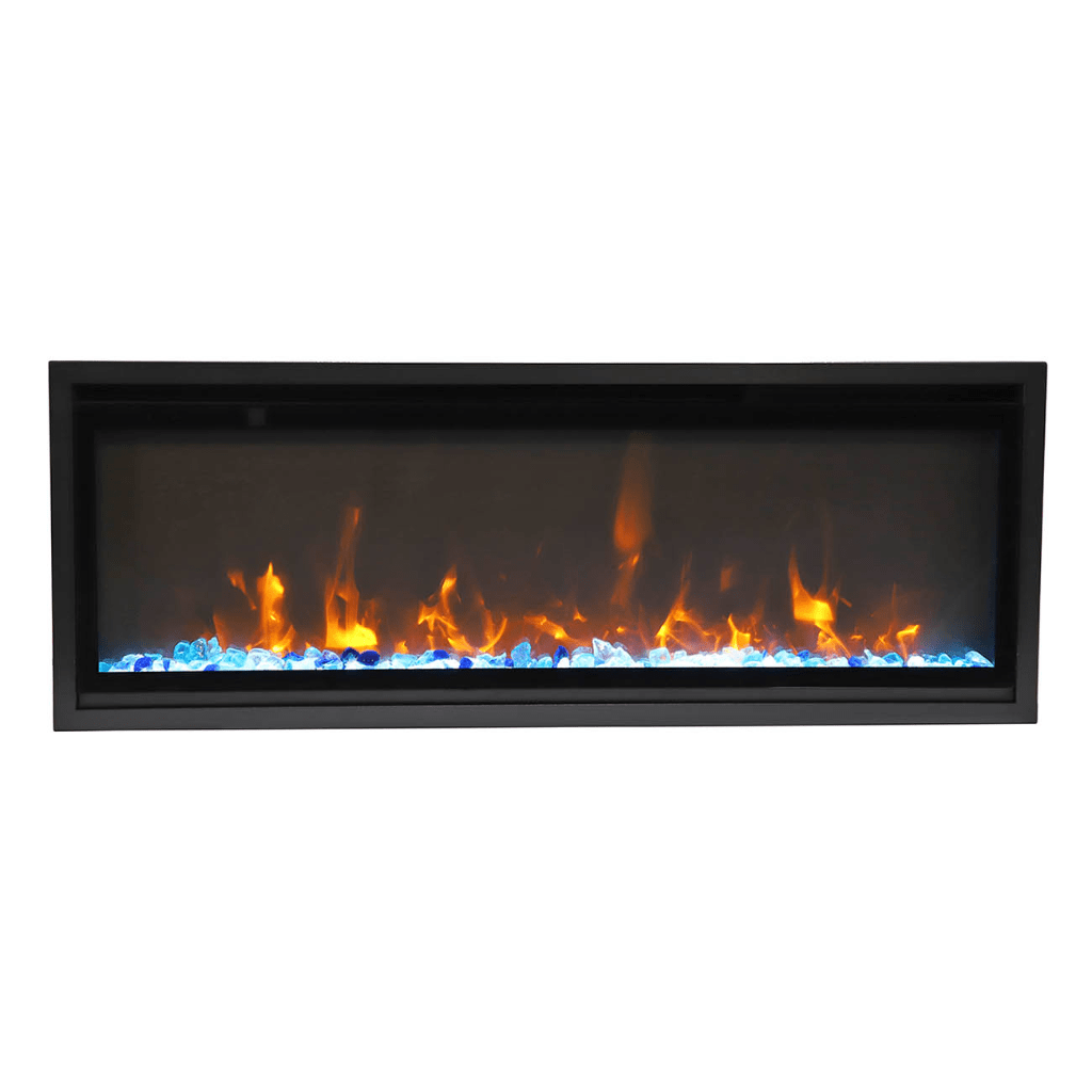 Amantii SYM-SLIM-60 Symmetry Xtraslim Smart Electric  -60" WiFi Enabled Fireplace, Featuring a  MultiFunction  Remote Control, Multi Speed Flame Motor