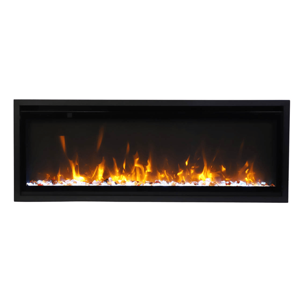 Amantii SYM-SLIM-60 Symmetry Xtraslim Smart Electric  -60" WiFi Enabled Fireplace, Featuring a  MultiFunction  Remote Control, Multi Speed Flame Motor
