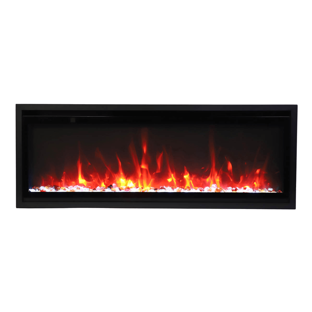 Amantii SYM-SLIM-60 Symmetry Xtraslim Smart Electric  -60" WiFi Enabled Fireplace, Featuring a  MultiFunction  Remote Control, Multi Speed Flame Motor