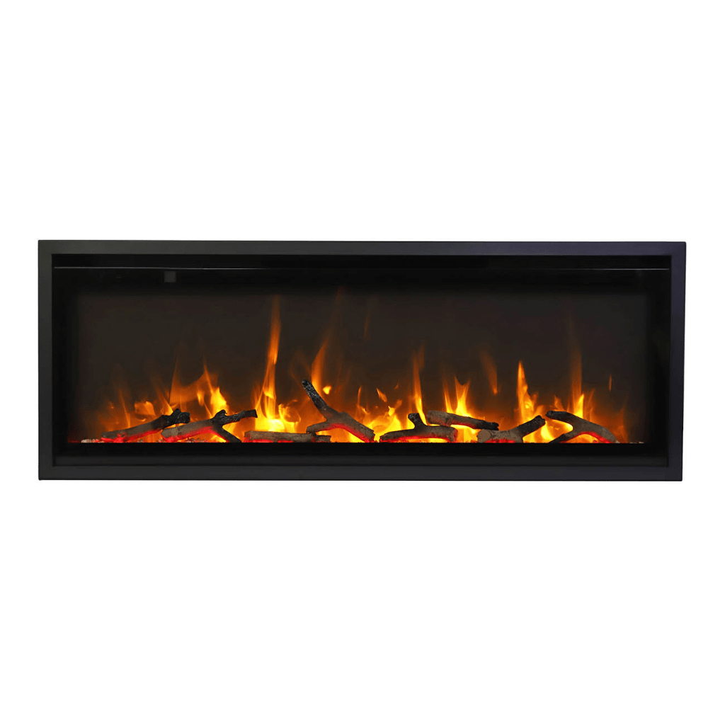 Amantii SYM-SLIM-60 Symmetry Xtraslim Smart Electric  -60" WiFi Enabled Fireplace, Featuring a  MultiFunction  Remote Control, Multi Speed Flame Motor