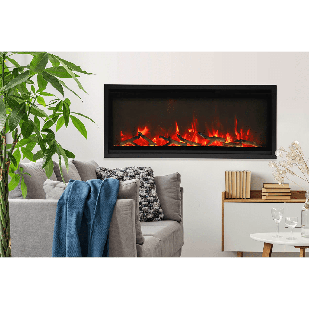 Amantii SYM-SLIM-60 Symmetry Xtraslim Smart Electric  -60" WiFi Enabled Fireplace, Featuring a  MultiFunction  Remote Control, Multi Speed Flame Motor