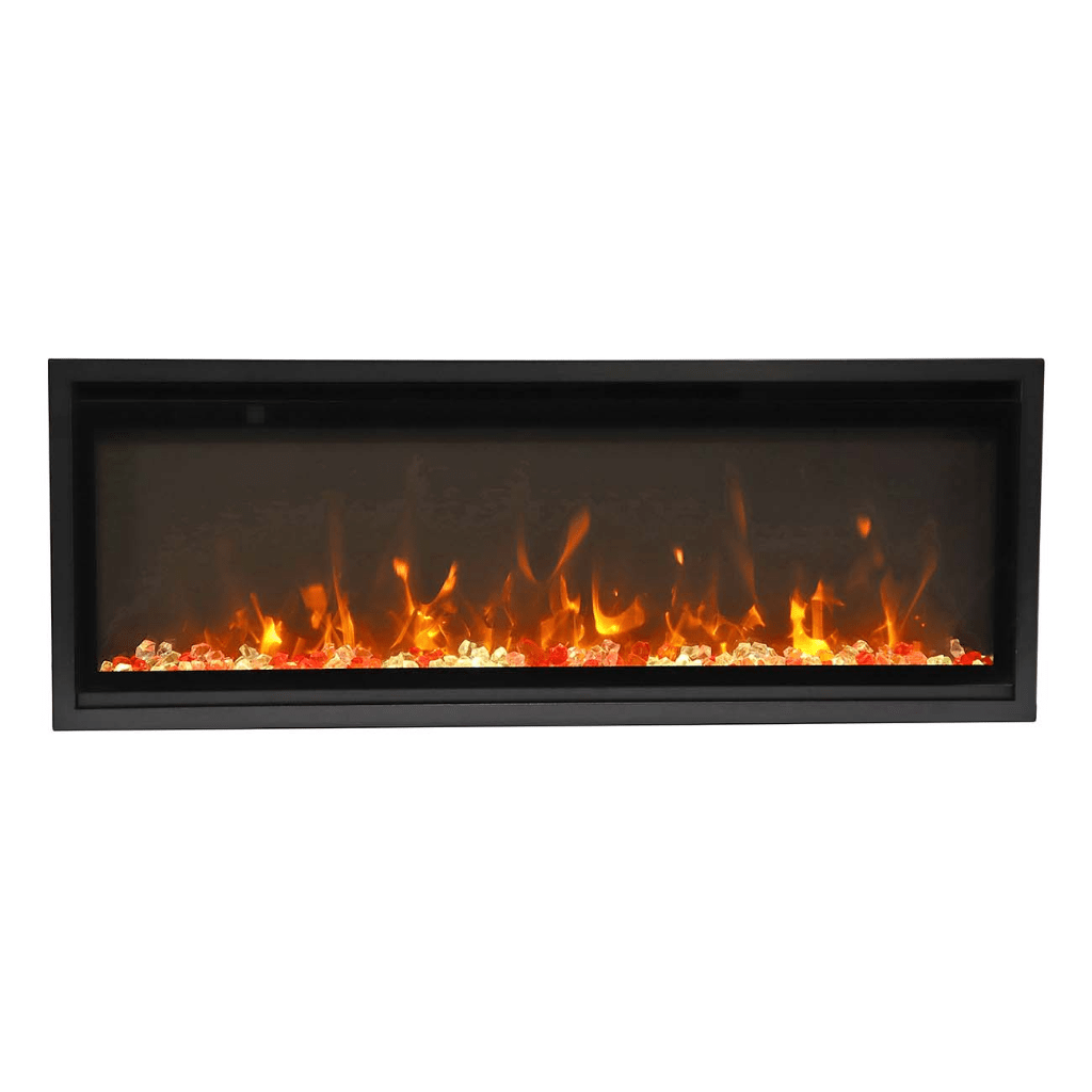 Amantii SYM-SLIM-60 Symmetry Xtraslim Smart Electric  -60" WiFi Enabled Fireplace, Featuring a  MultiFunction  Remote Control, Multi Speed Flame Motor