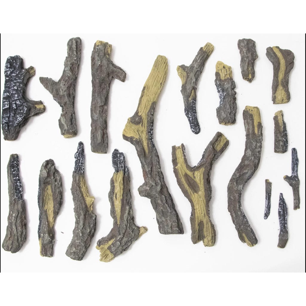 Amantii DESIGN-MEDIA-OAK-18PCE OAK - 18 Piece Deluxe Media Kit Includes: 18 logs, stones, pebbles & embers