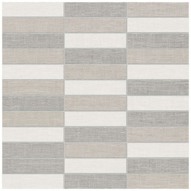 Anatolia Tile 1X4 Belgian Linen Light Blend Stacked Mosaics. I Sheet = .96 Sq. Ft. 4501-0030-1  - premium natural stone mosaic tile from Anatolia Tile, available at PoshHaus showroom in Keene, NH