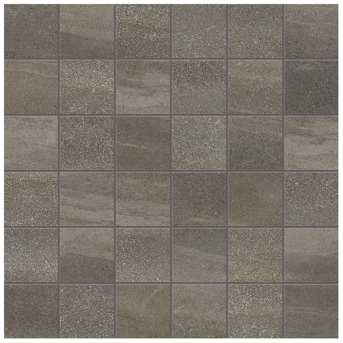 Anatolia Tile 2X2 Matte Crux Mica 36 Piece Porcelain Mosaics. 1 Sheet = 1.16 Sq. Ft. 4501-0077-0 (63-527) Mica 2x2 - premium natural stone mosaic tile from Anatolia Tile, available at PoshHaus showroom in Keene, NH
