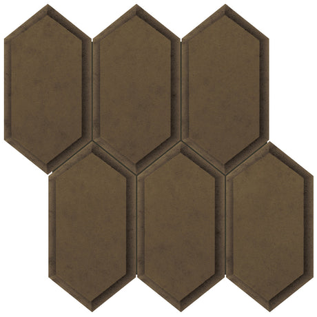 Anatolia Tile Obsidian 11.8 X 11.5 Hexagon Antique Bronze Beveled Crystal Mosaics. 1 Sheet = .94 Sq. Ft. 3001-0138-0 (35-143)  - premium natural stone mosaic tile from Anatolia Tile, available at PoshHaus showroom in Keene, NH