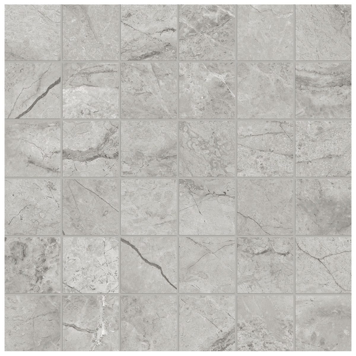 Anatolia Tile 2X2 La Marca Paradiso Honed 36 Piece Mosaics. 1 Sheet = .96 Sf. 4501-0371-0 (68-472) Paradiso Argento 2x2 Honed - premium natural stone mosaic tile from Anatolia Tile, available at PoshHaus showroom in Keene, NH