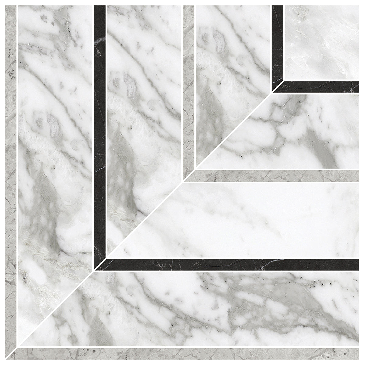 Anatolia Tile La Marca Arabescato Picco Honed Porcelain Mosaics. 1 Sheet = .48 Sq. Ft. Sold In Carton Quantities Of 4.84 Sq. Ft. 4501-0399-0 - premium natural stone mosaic tile from Anatolia Tile, available at PoshHaus showroom in Keene, NH
