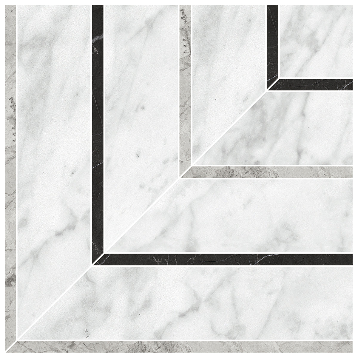 Anatolia Tile La Marca Carrara Picco Honed Porcelain Mosaics. 1 Sheet = .48 Sq. Ft. Sold In Carton Quantities Of 4.84 Sq. Ft. 4501-0402-0 - premium natural stone mosaic tile from Anatolia Tile, available at PoshHaus showroom in Keene, NH