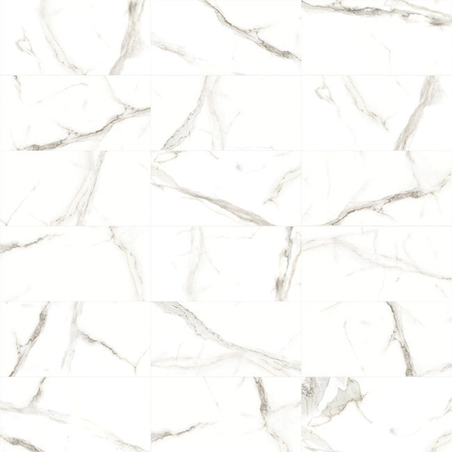 Anatolia Tile 4X12 Mayfair Calacatta Oro Polished Rectified Porcelain 4500-0370-1 Calacatta Oro 4x12 - premium natural stone mosaic tile from Anatolia Tile, available at PoshHaus showroom in Keene, NH
