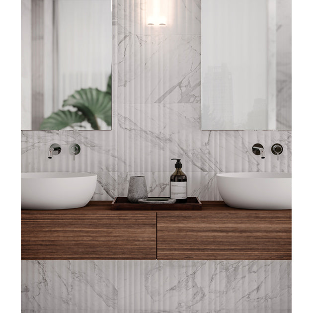 Anatolia Tile 12X36 Raffino Alto Bianco Matte 4000-0264-0 Bianco Vita Alto - premium natural stone mosaic tile from Anatolia Tile, available at PoshHaus showroom in Keene, NH