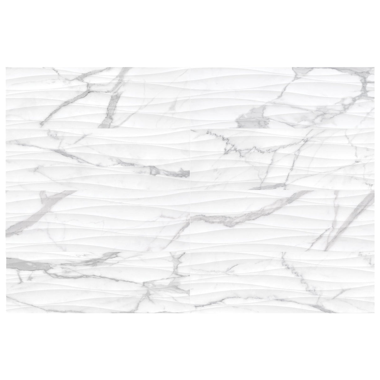 Anatolia Tile 12X36 Raffino Curva Statuario Matte 4000-0269-0 Statuario Valore Curva - premium natural stone mosaic tile from Anatolia Tile, available at PoshHaus showroom in Keene, NH