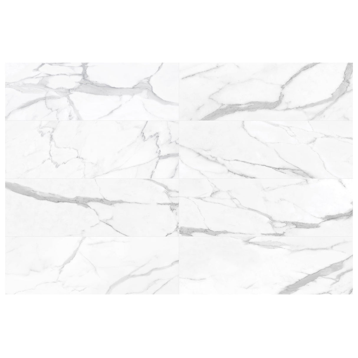 Anatolia Tile 12X36 Raffino Plane Statuario Matte 4000-0273-0 Statuario Valore - premium natural stone mosaic tile from Anatolia Tile, available at PoshHaus showroom in Keene, NH