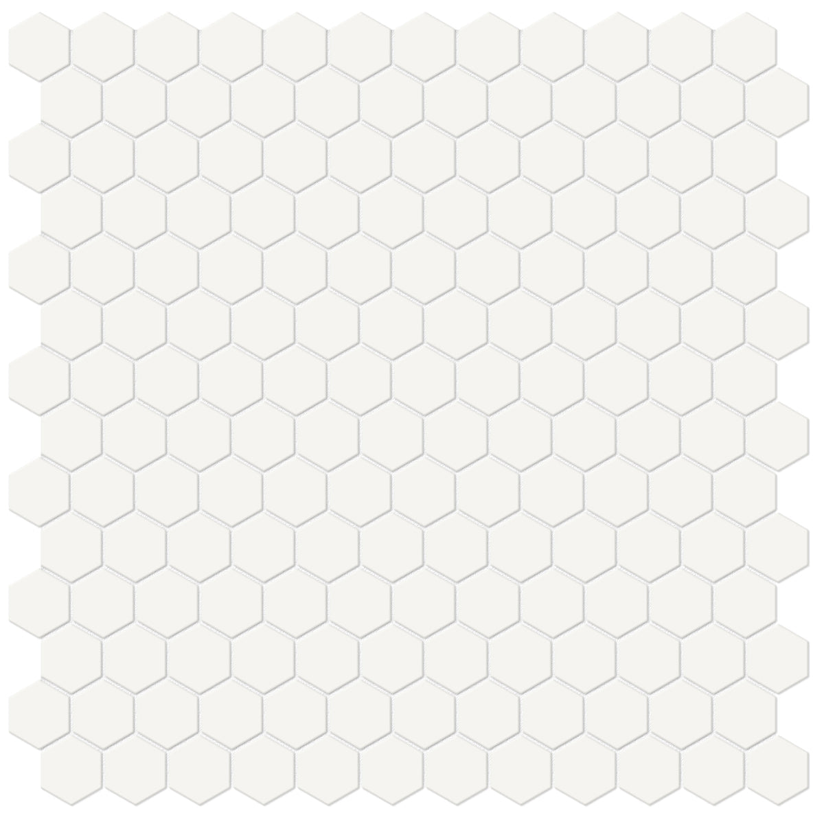 Anatolia Tile 1 Inch Soho Matte Canvas White Porcelain Hexagon Mosaic. 1 Sheet = .93 Sq. Ft. 4501-0562-0  - premium natural stone mosaic tile from Anatolia Tile, available at PoshHaus showroom in Keene, NH
