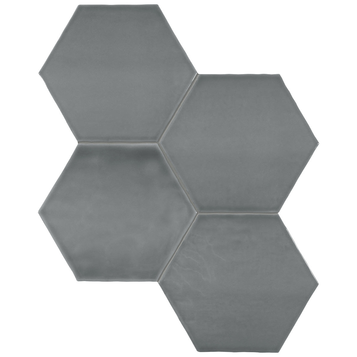 Anatolia Tile 6" Hex Teramoda Charcoal Glossy 4000-0259-0 Charcoal Hexagon - premium natural stone mosaic tile from Anatolia Tile, available at PoshHaus showroom in Keene, NH