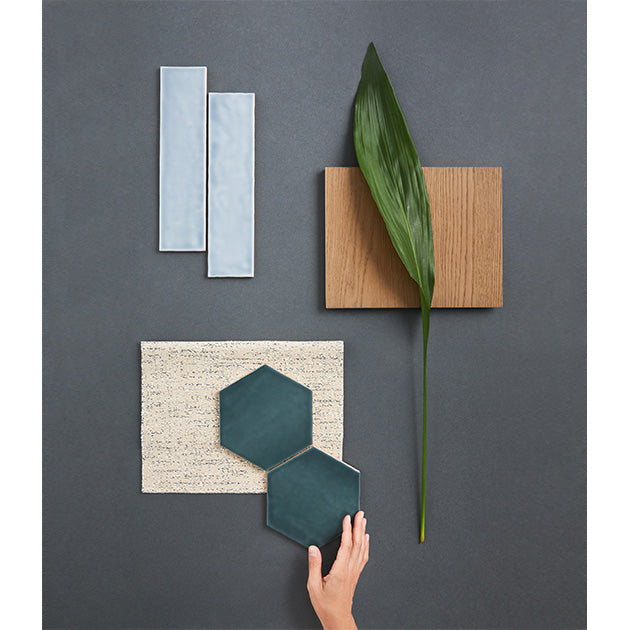 Anatolia Tile 6" Hex Teramoda Emerald Glossy 4000-0257-0 Emerald Hexagon - premium natural stone mosaic tile from Anatolia Tile, available at PoshHaus showroom in Keene, NH