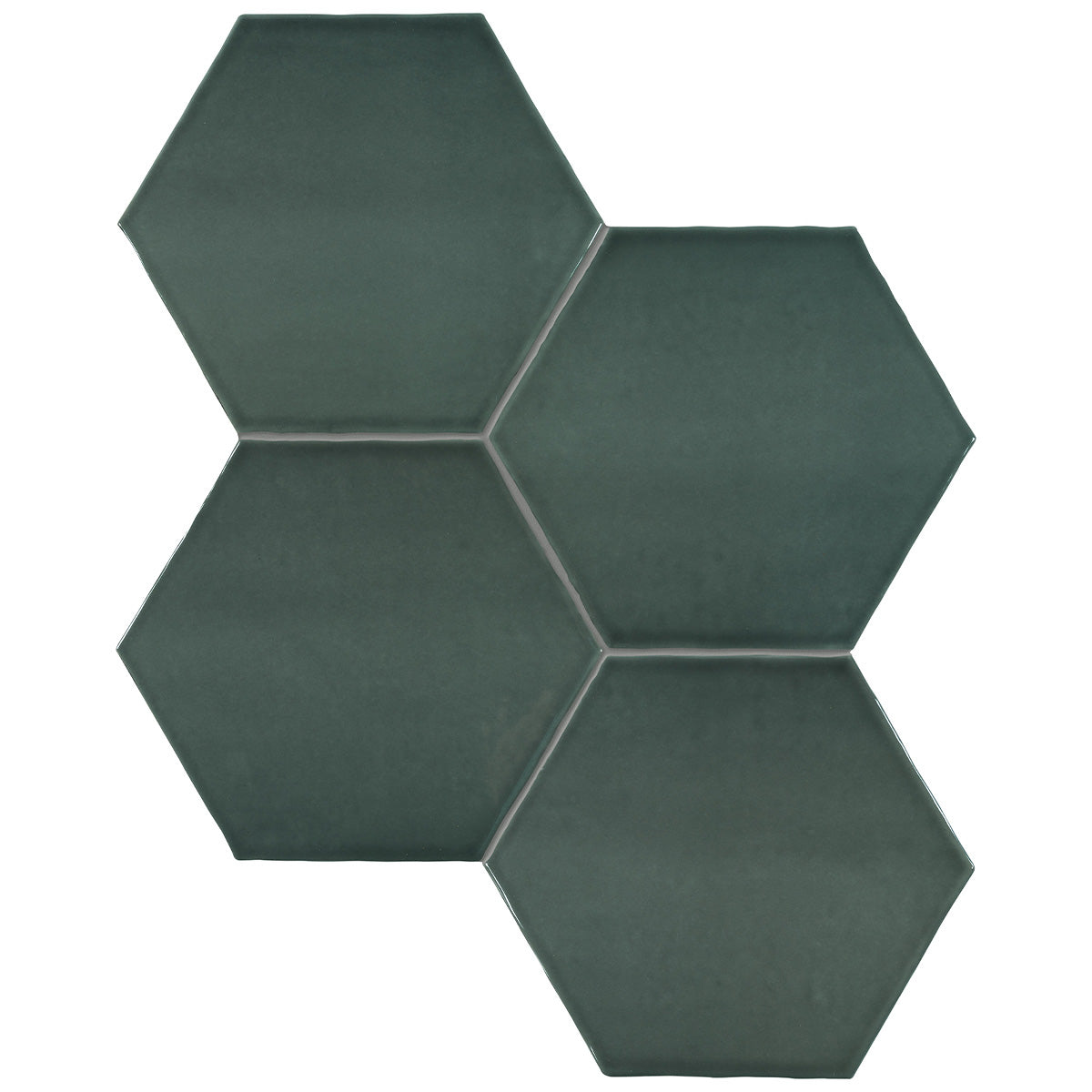 Anatolia Tile 6" Hex Teramoda Emerald Glossy 4000-0257-0 Emerald Hexagon - premium natural stone mosaic tile from Anatolia Tile, available at PoshHaus showroom in Keene, NH