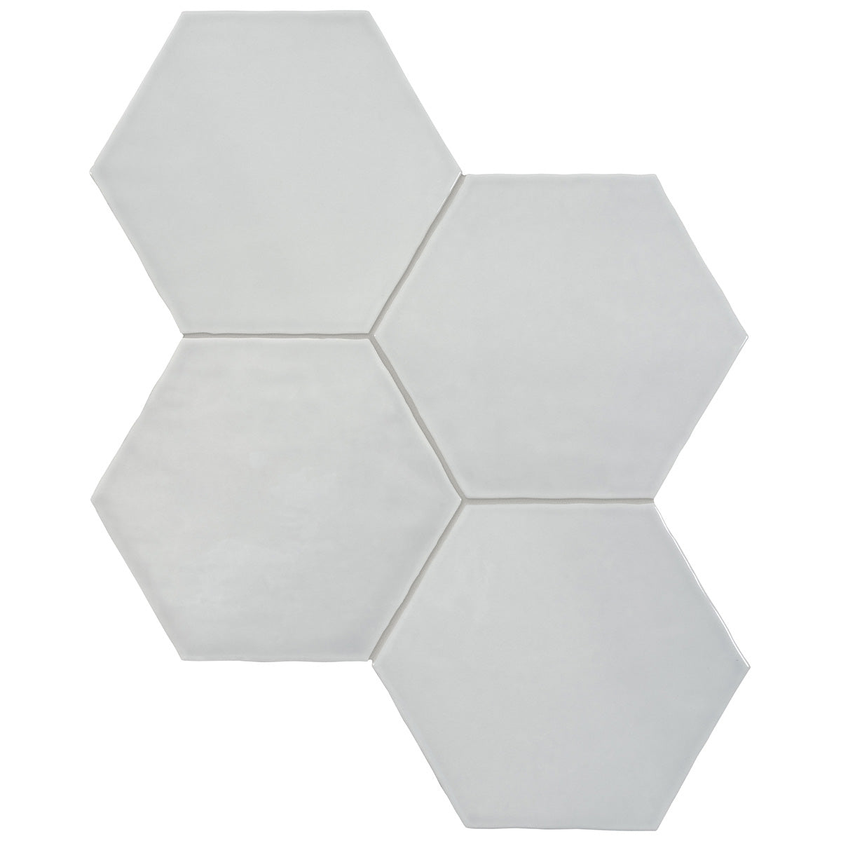 Anatolia Tile 6" Hex Teramoda Silver Glossy 4000-0255-0 Silver Hexagon - premium natural stone mosaic tile from Anatolia Tile, available at PoshHaus showroom in Keene, NH