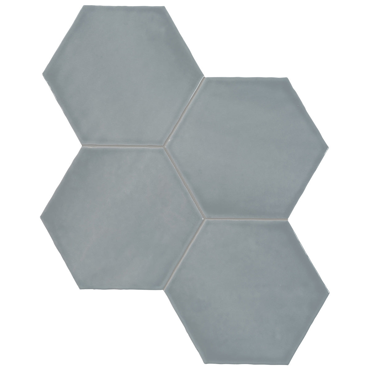 Anatolia Tile 6" Hex Teramoda Sterling Glossy 4000-0258-0 Sterling Hexagon - premium natural stone mosaic tile from Anatolia Tile, available at PoshHaus showroom in Keene, NH