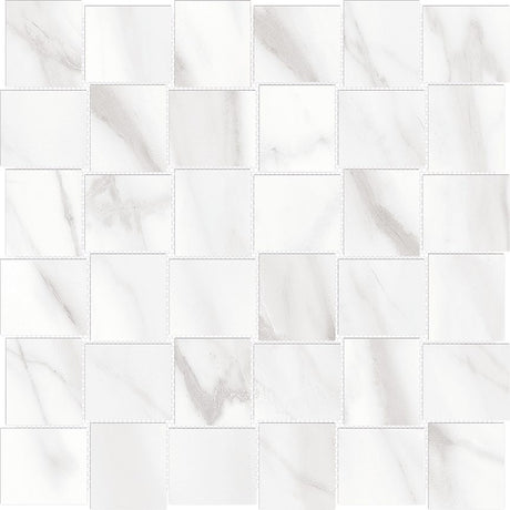 Anatolia Tile 2X2 Basketweave Mayfair Volakas Grigio Matte Porcelain Mosaics. 1 Sheet = .98 Sq. Ft. 4501-0133-1 Volakas Grigio 2x2 Basketweave Matte - premium natural stone mosaic tile from Anatolia Tile, available at PoshHaus showroom in Keene, NH
