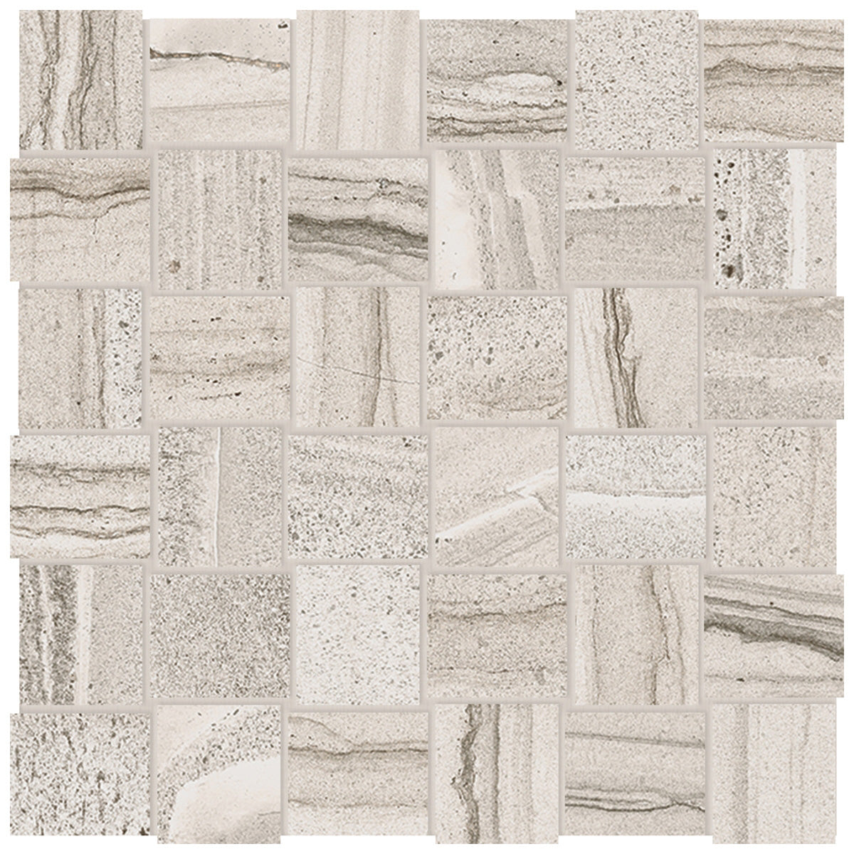 Anatolia Tile 2X2 Basketweave Amelia Matte Mist 36 Piece Porcelain Mosaics. 1 Sheet = .97 Sq. Ft. 4501-0003-0 (69-073) Mist Basketweave 2x2 - premium natural stone mosaic tile from Anatolia Tile, available at PoshHaus showroom in Keene, NH