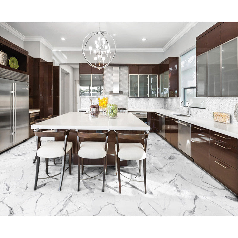 Anatolia Tile 4X12 Mayfair Calacatta Oro Polished Rectified Porcelain 4500-0370-1 Calacatta Oro 4x12 - premium natural stone mosaic tile from Anatolia Tile, available at PoshHaus showroom in Keene, NH
